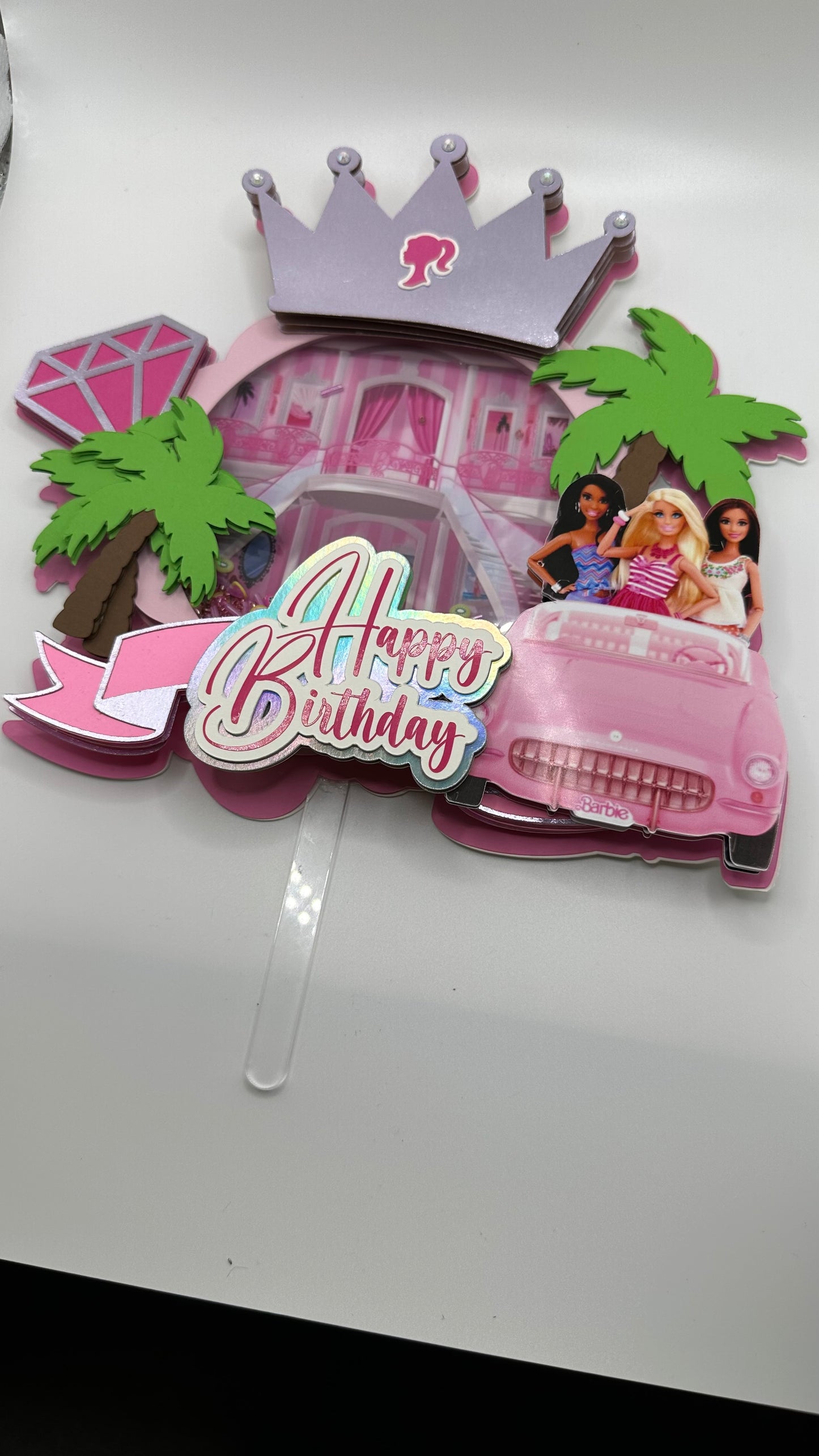 Cake Topper Barb Pink - Custom Name