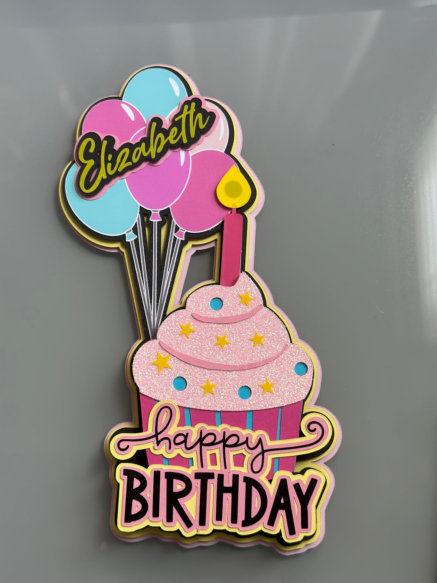 Cake Topper Cupcake - Custom Name