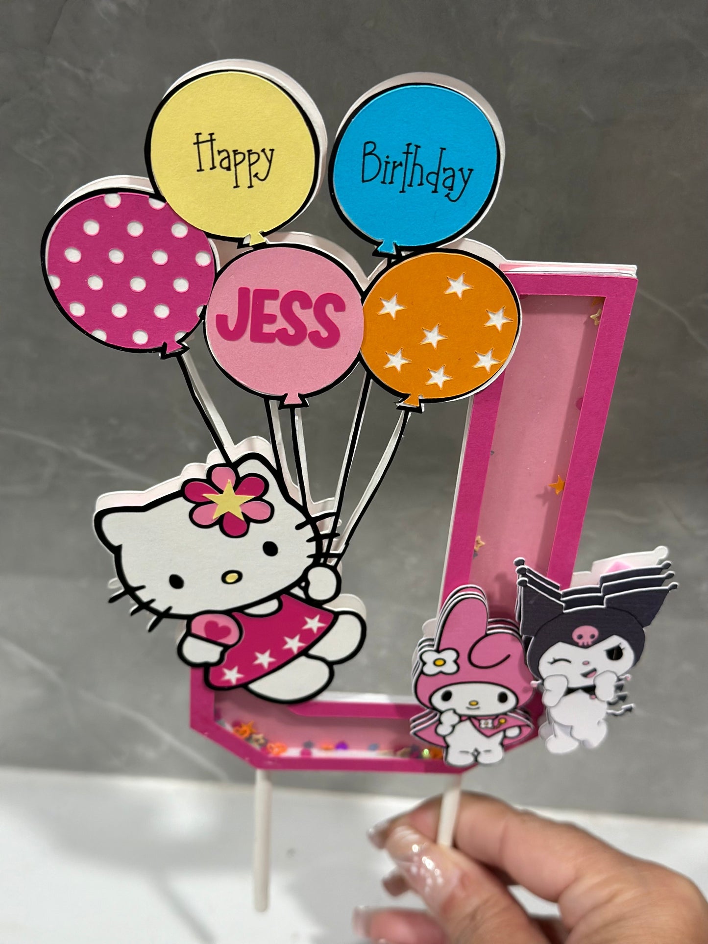 Cake Topper Kitty - Custom Name