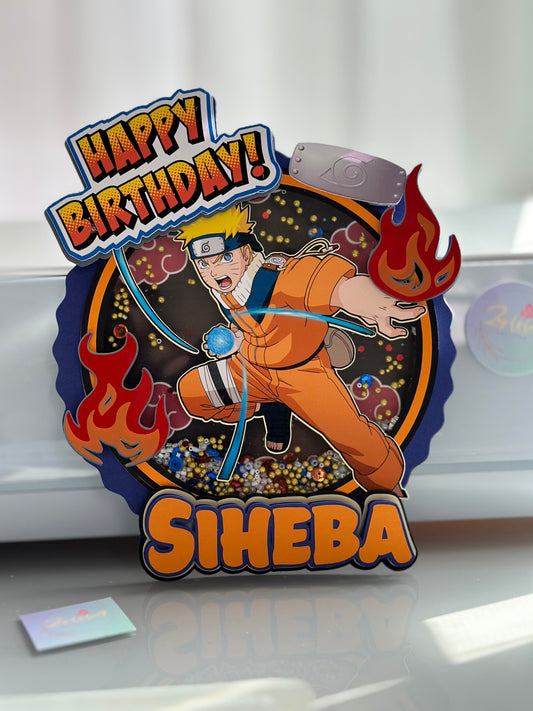 Cake Topper Anime Fire - Custom Name